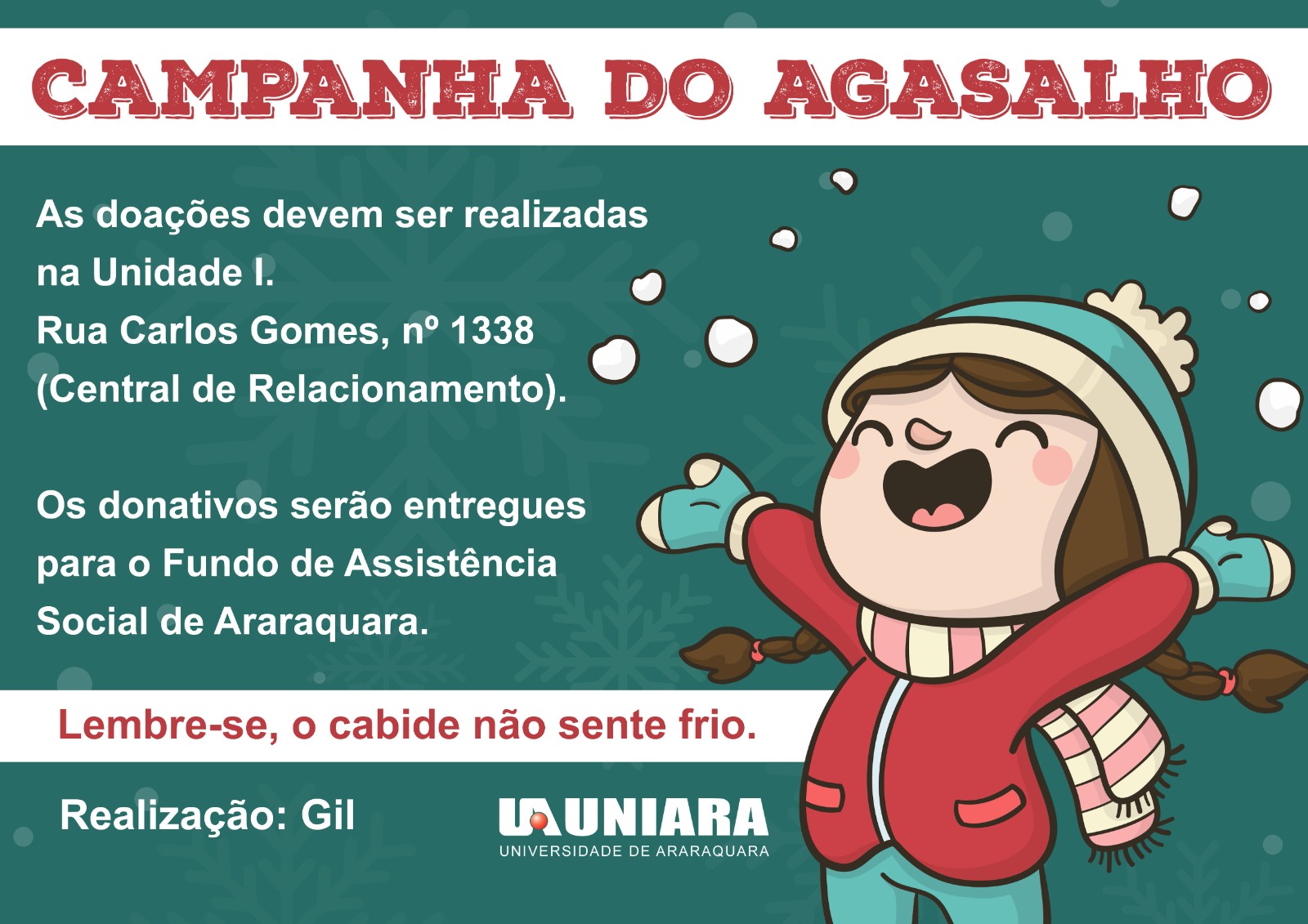 Uniara continua com sua Campanha do Agasalho